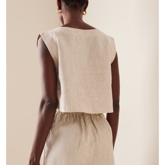 Posse Exclusive Martina Linen Crop Top Small - Picture 2 of 6